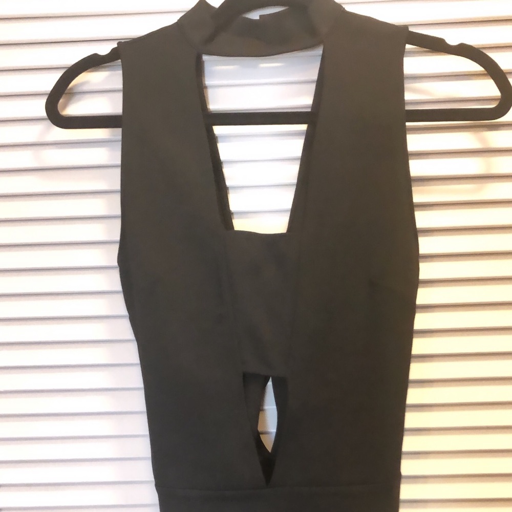 Brand new black bodysuit with built-in choker
